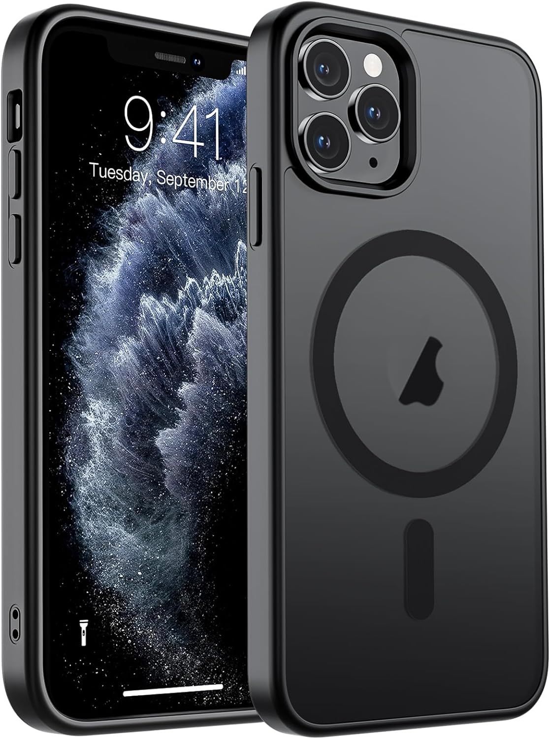 SUPFINE Magnetic for iPhone 11 Pro Max Case (Compatible with MagSafe) (Military Grade Drop Protection) Translucent Matte Shockproof Phone Cover