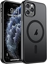 SUPFINE Magnetic for iPhone 11 Pro Max Case (Compatible with MagSafe) (Military Grade Drop Protection) Translucent Matte Shockproof Phone Cover,Black