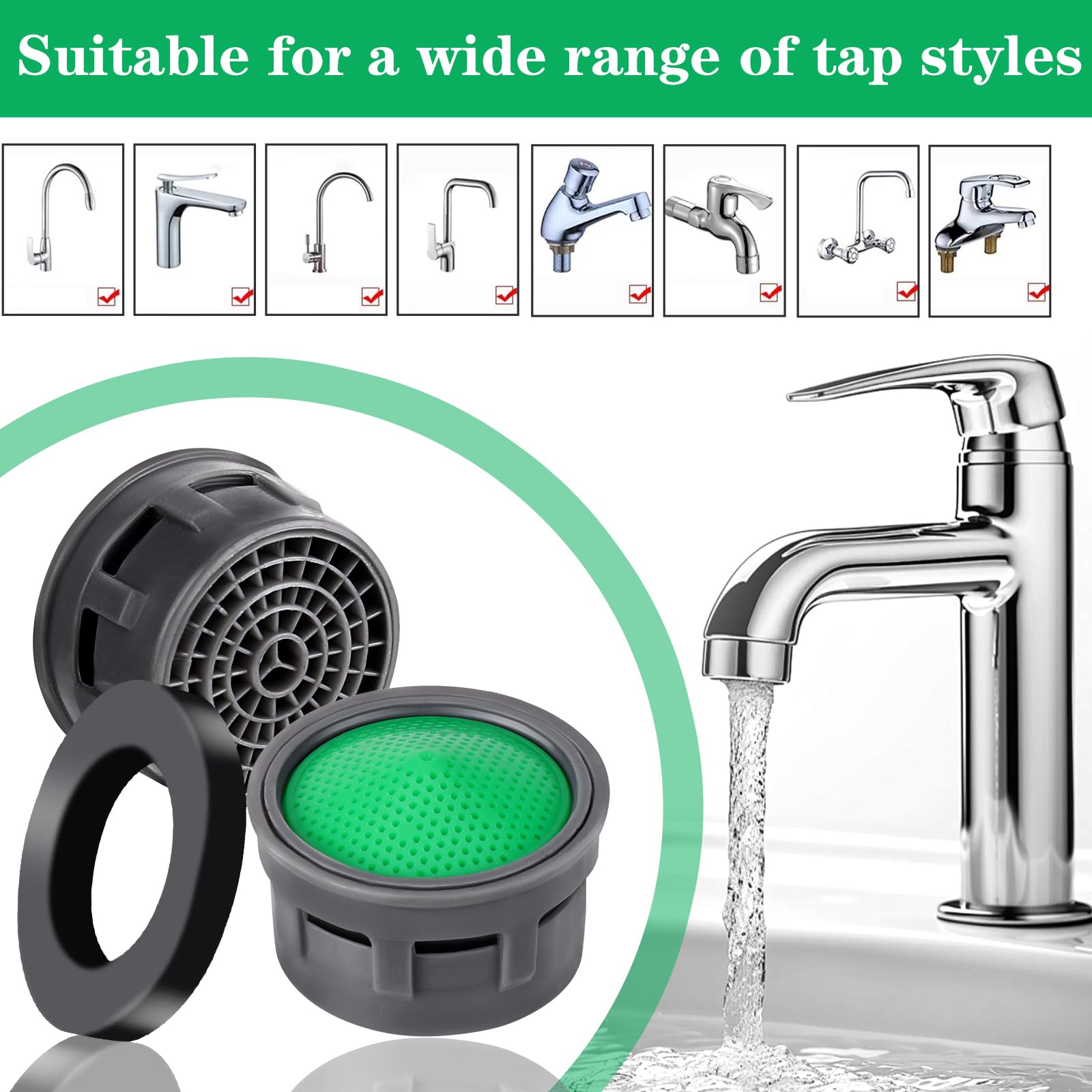 Set di 20 Aeratori per Rubinetto Cucina - Rompigetto e Filtri per Acqua Lavandino