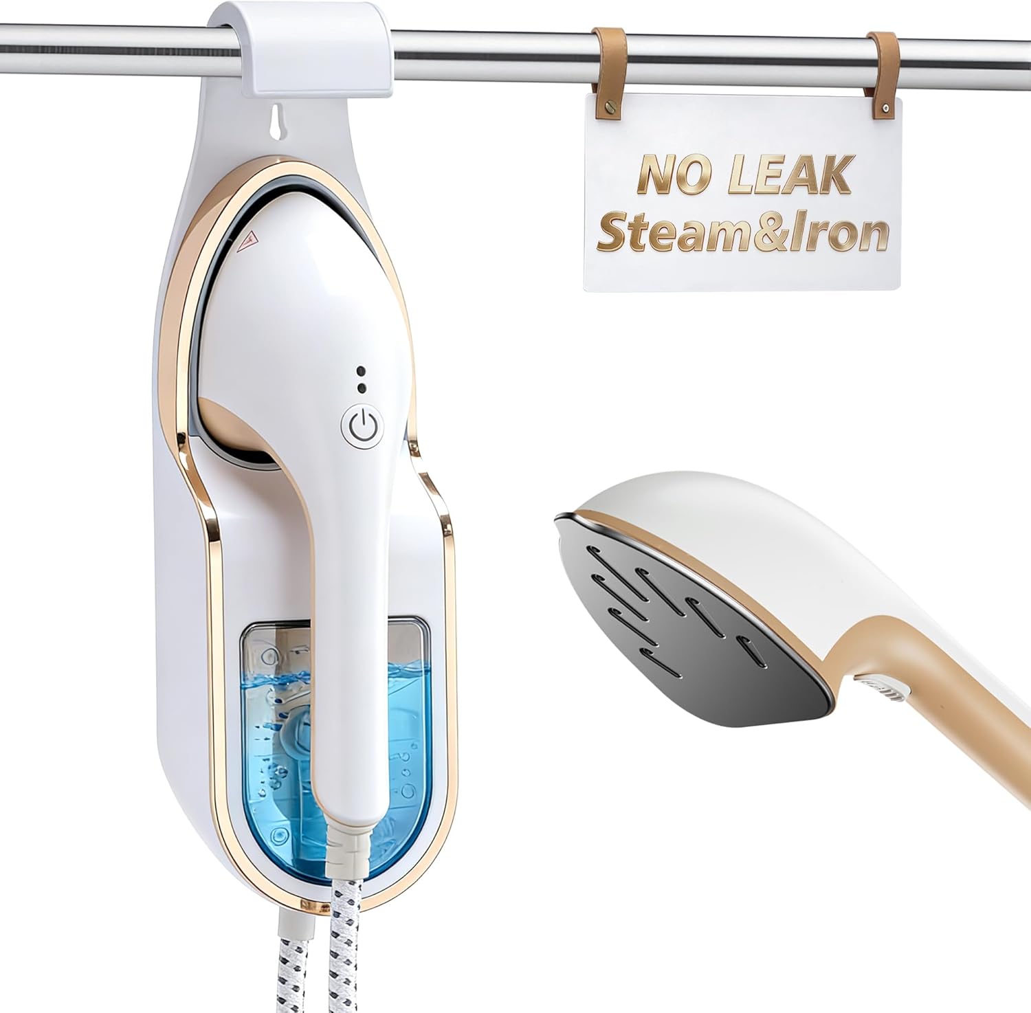 Professional 3-in-1 Garment Steamer & Iron, 1500W with Leak-Proof Tech, 30s Heat-Up, Large 330ml Tank, Includes Heat-Resistant Glove & Brush (For Home & Closet, 120V)