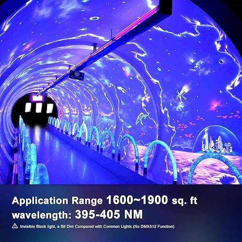 Miniatura 2 de inShareplus Paquete de 2 luces UV de 60 W, IP66 impermeables para exteriores de alta potencia con enchufe UL (cable de 3.3 pies), luz negra de 395