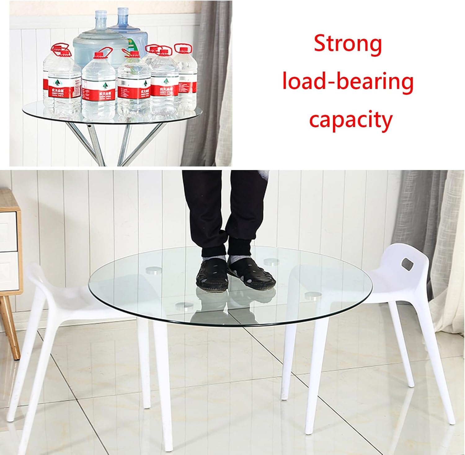 Round Glass Top,40-50-60-70-80-90cm Tempered Table,Beveled,Bevel Premium Circular Plate(5OCM(19.6IN))