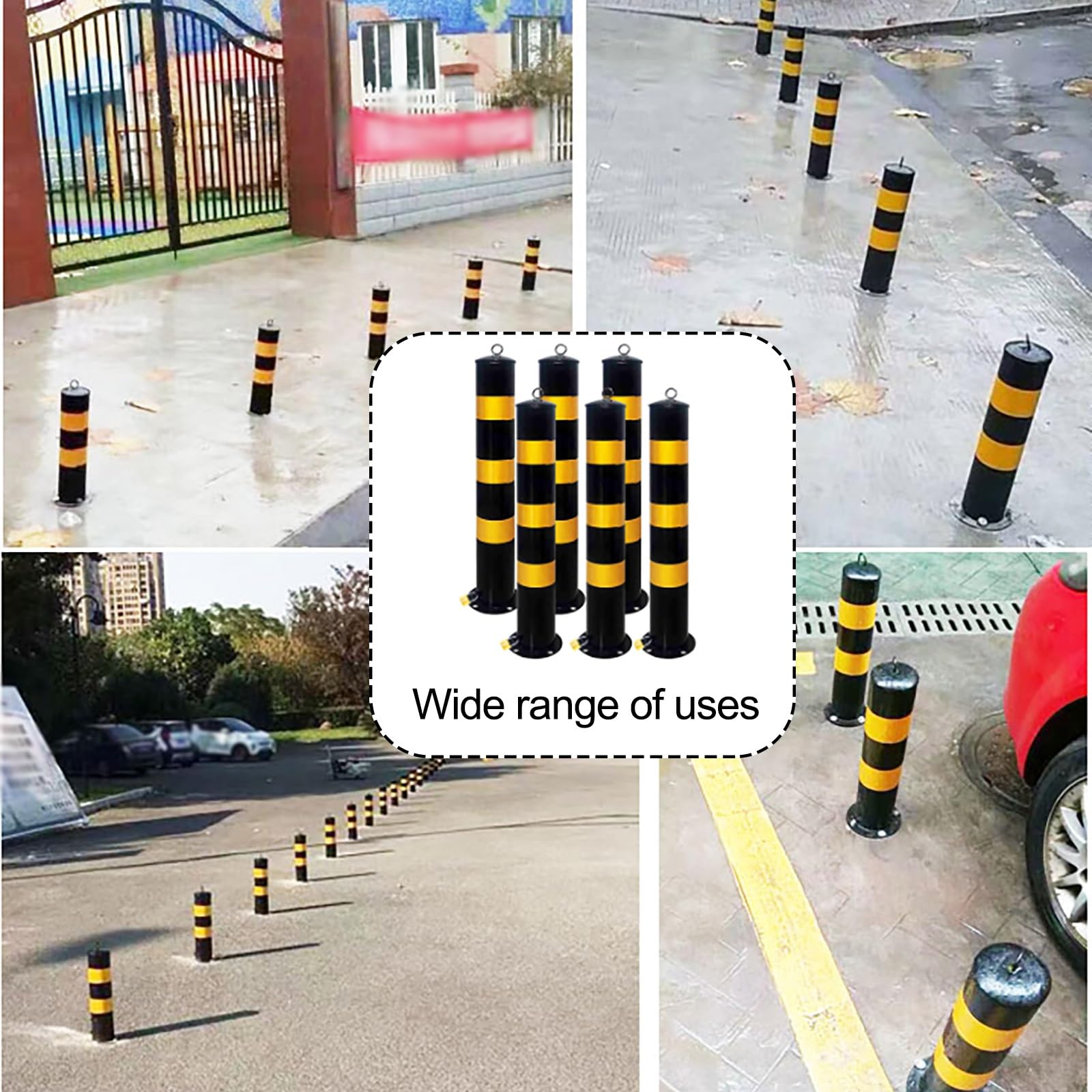 Generico Dissuasore di Sicurezza Rimovibile con Manicotto di Fissaggio e bulloni di Ancoraggio - Protezione sicura per parcheggi e Magazzini - 500 mm (19,7 Pollici) - Ba