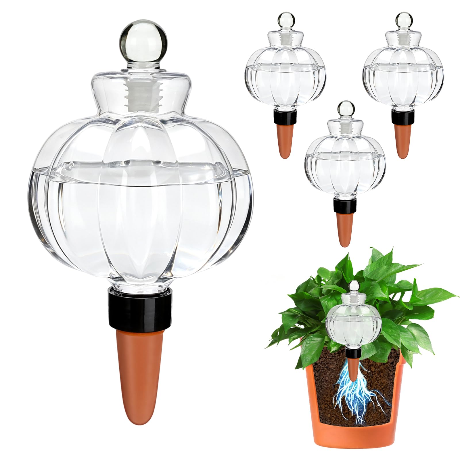 4 Pcs Plant Watering Devices 19 Oz Self Watering Globes for Plants