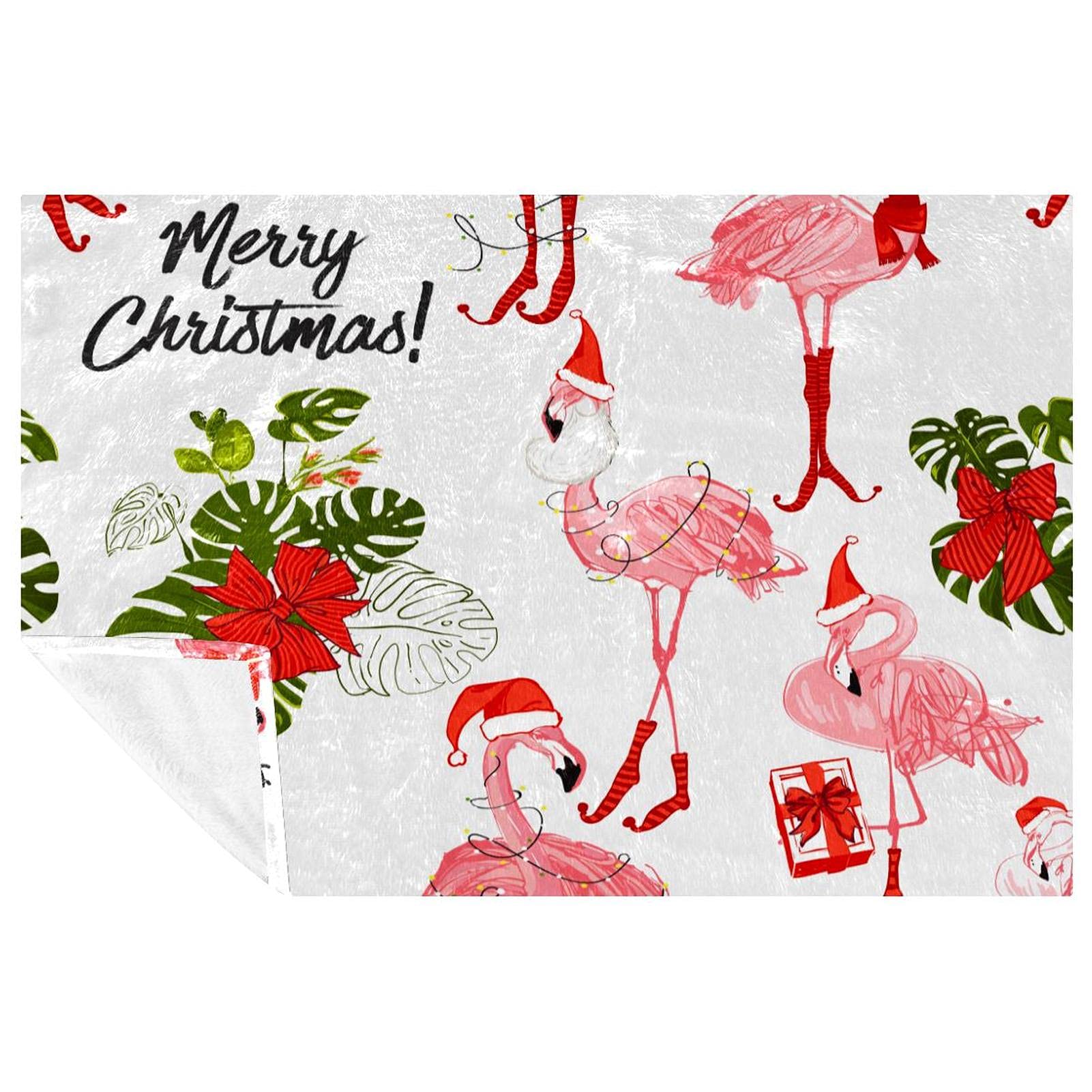 Couverture douce flamant rose de Noël le cadeau parfait pour lit de voyage et pique-nique