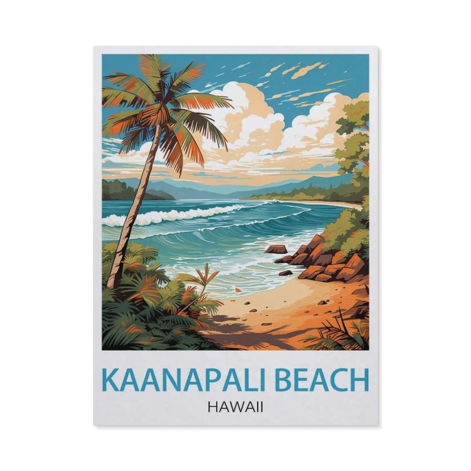 Funny Metal Tin Signs，Kaanapali Beach Hawaii(30x40cm）