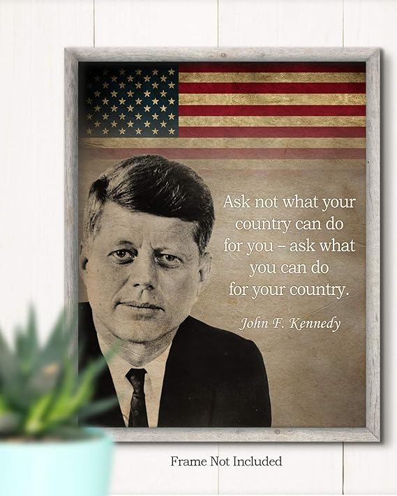 Amazon De John F Kennedy Zitat Ask Not What Your Country Can Do Kunstdruck 28 X 35 Cm Ungerahmt