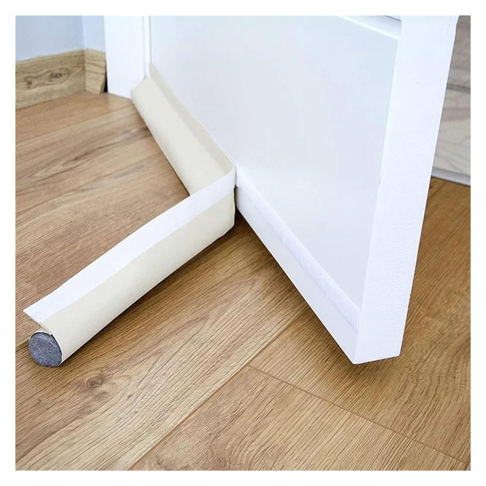 Xctdsvah White Door Stop Under Door Draft Bottom Sealing Strip Wind Noise Acustic Foam Stripping Seal Blocker Guard Holder(White)