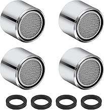 Pack of 4 Aerator M22, Wasserhansip, M22 Tap Strainer, Sieve Tap Attachment Insert Filter Chrome-Plated Bubbler for Bathroom, Kitchen (22 mm Internal Thread)