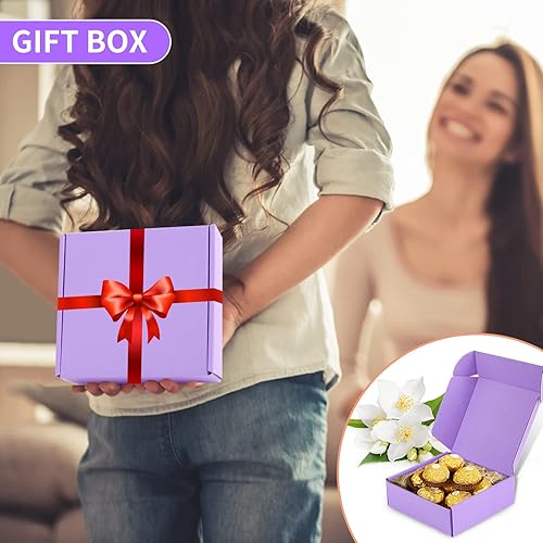 Miniatura 5 de AIYUNNI Paquete de 25 cajas de envío pequeñas de cartón corrugado morado de 6 x 4 x 3 pulgadas, caja corrugada para embalaje de pequeñas empresas,