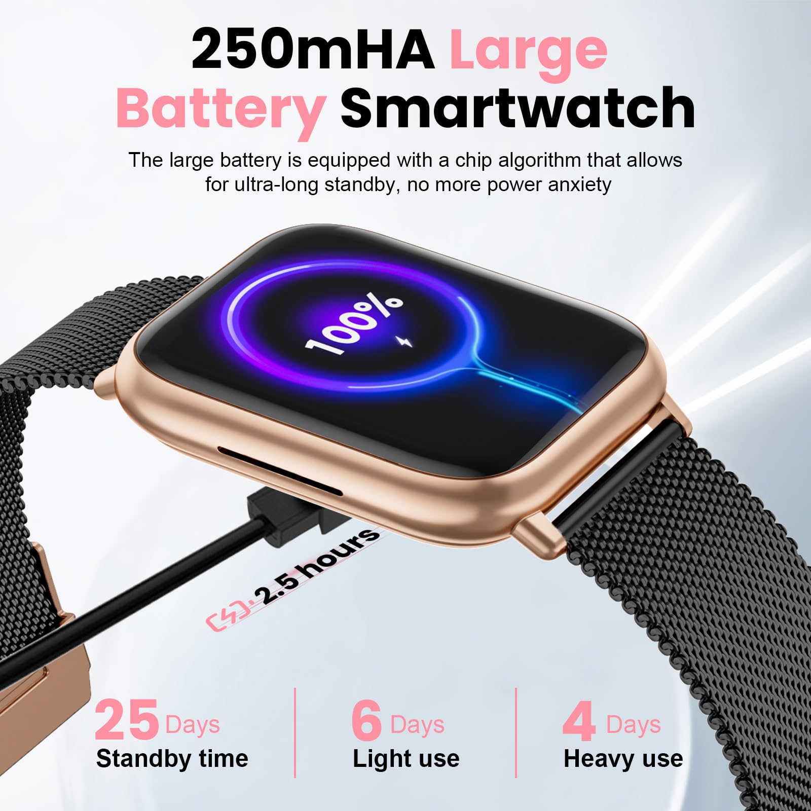 Smartwatch Donna con Chiamate Bluetooth 5.3 1.83" Orologio con del Sonno del Monitor Della Frequenza Cardiaca SpO2 Ciclo Mestruale IP68 di Fitness Pedometro Android IOS