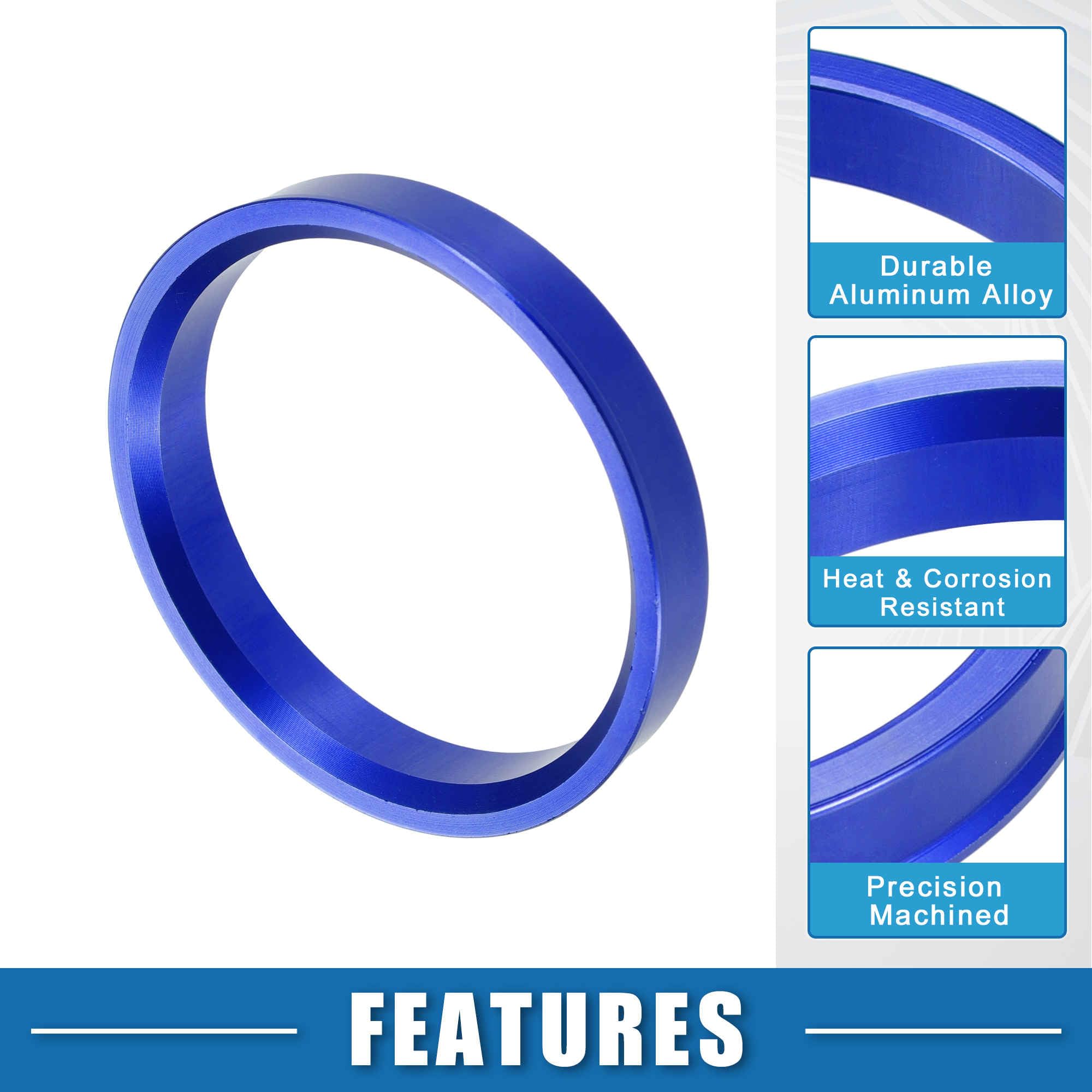A ABSOPRO Set di 4 anellos centrici per cerchi auto OD 66,6 mm a ID 57,1 mm anellos centrici per cerchi in lega di alluminio blu