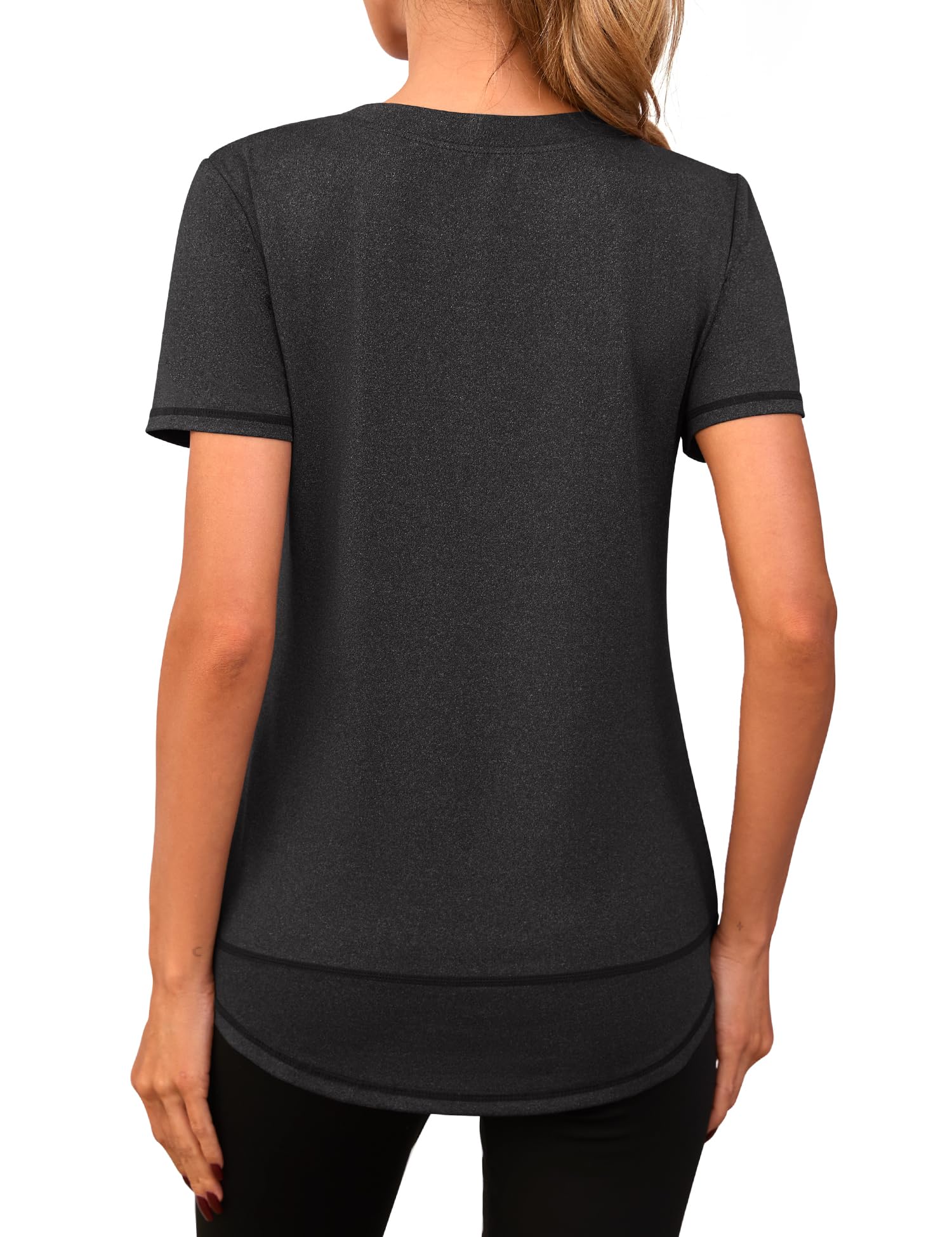 Maglietta Sportiva Donna Maglia a Maniche Corte Palestra T-Shirt per Yoga Running Fitness - 3