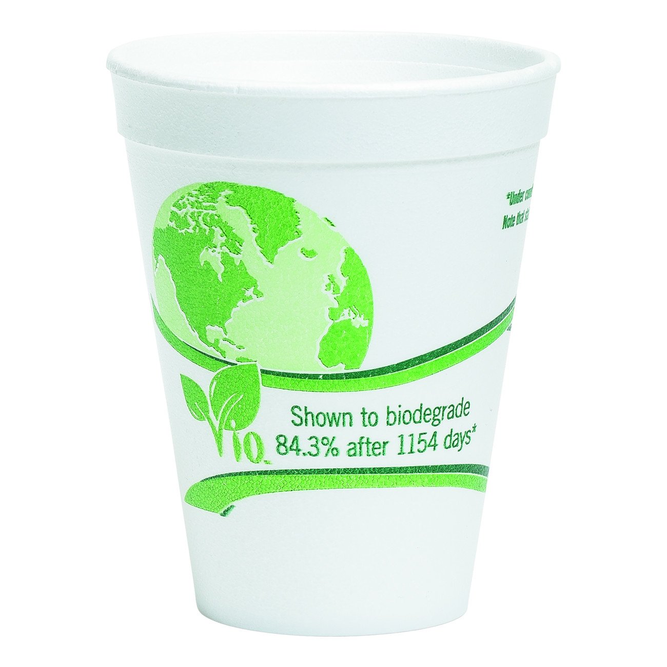 WinCup 16C18VIO VIO Biodegradable Cup, Foam, 16 oz. Capacity, White/Green (Pack of 500)