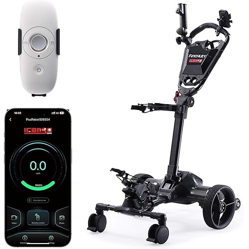 A11N SPORTS Finchley G3 Electric Golf Cart with Auto-Follow & Tip-Resistant, 45 Holes Battery Golf Push Caddy, Remote/APP/Manual Control Trolley, Accessories Included (Black)