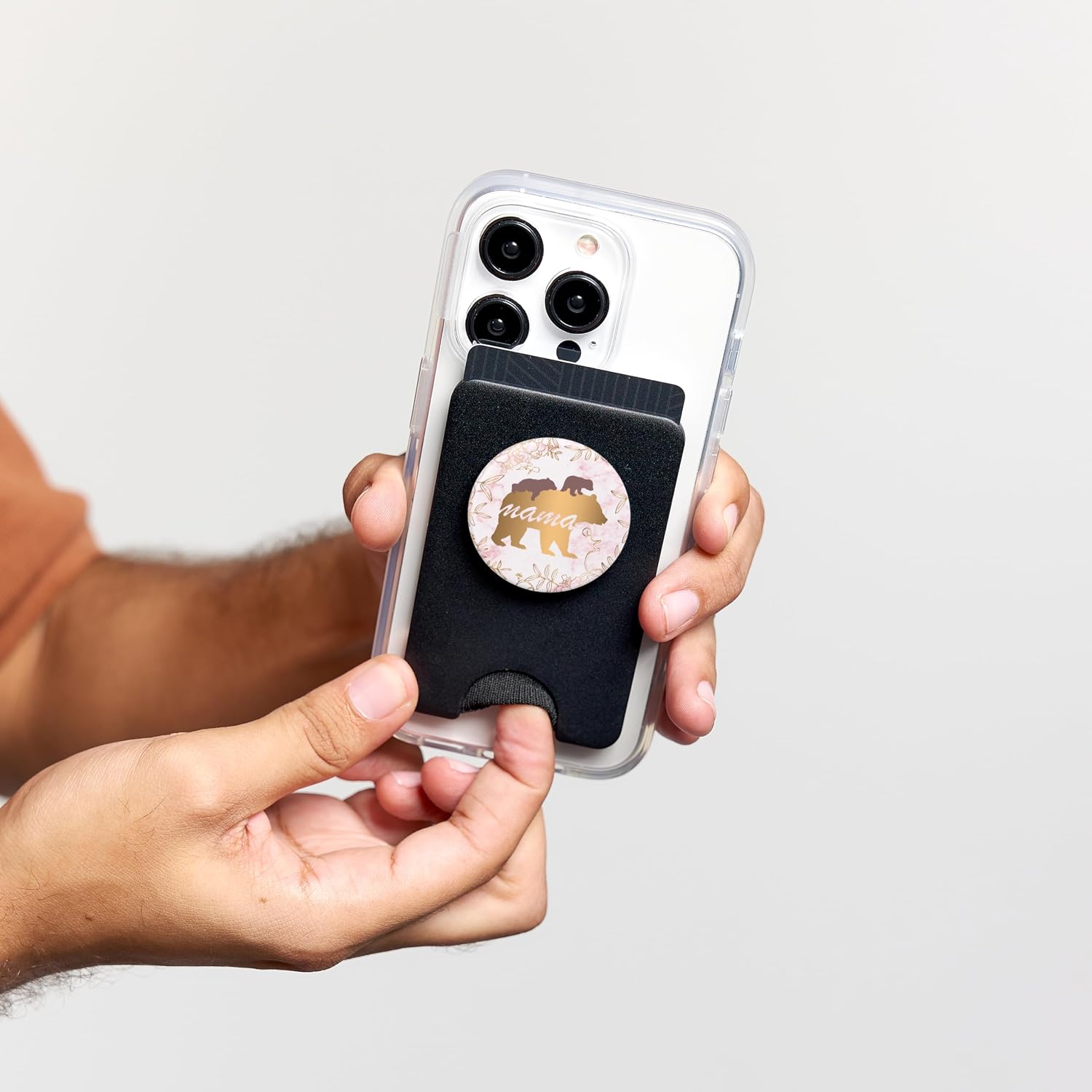 Mama Bear 2 Cubs Women Cell Phone Accessory PopSockets PopWallet for MagSafe