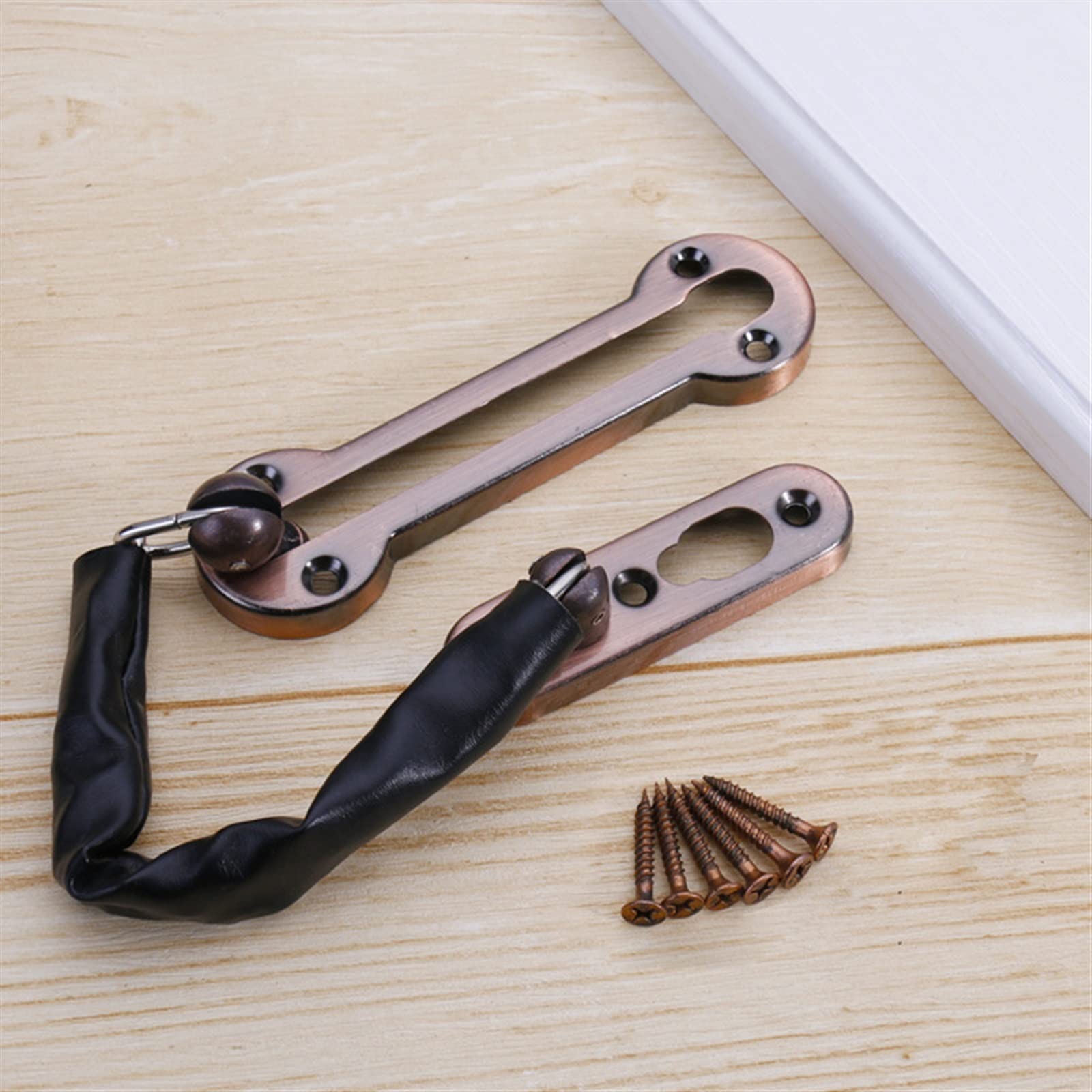 304 Stainless Steel Security Door Chain Lock Theft Latch Nail Thicken Hardware 1Pcs(Golden)