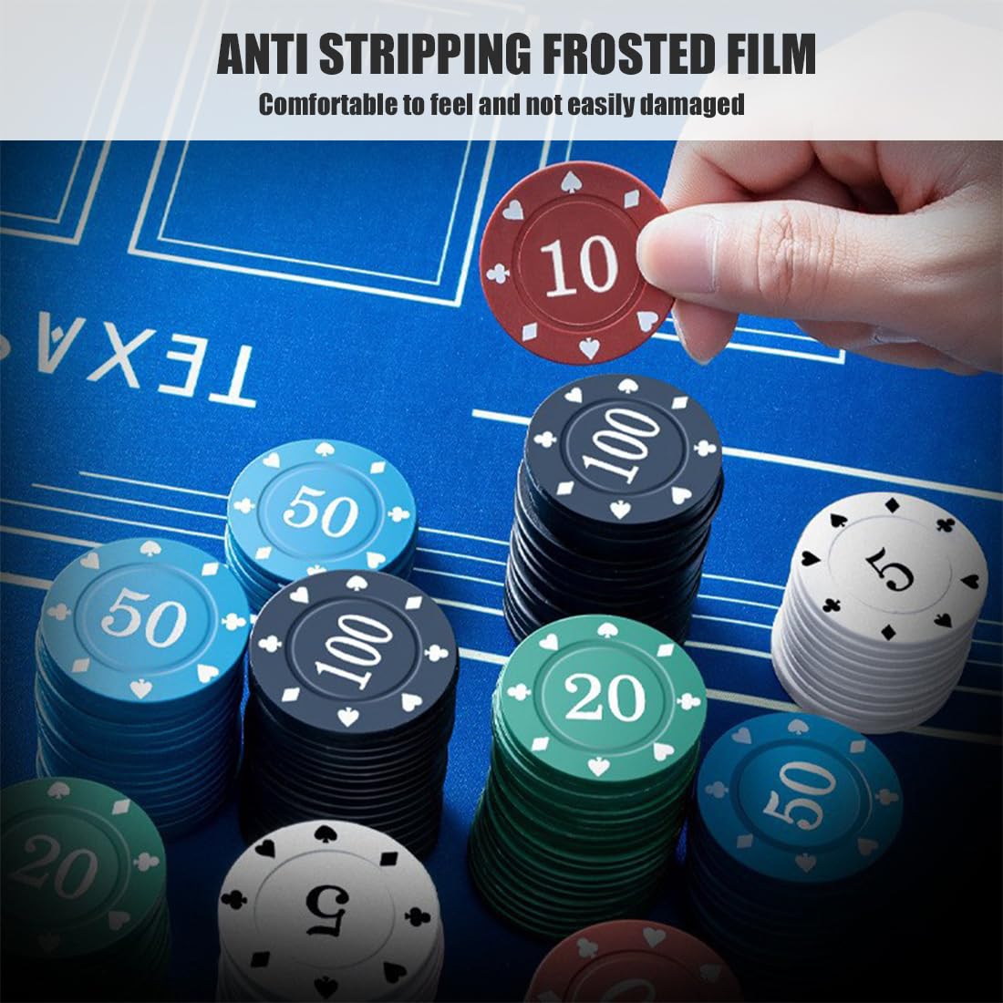 WeddHuis 100PCS Fiches da Poker, Set da Poker, 5 Colori
