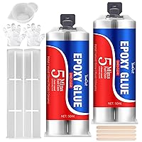 Vista 1 de Pegamento epoxi de 5 minutos, pegamento de resina epoxi de 3.4 onzas, adhesivo epoxi transparente de curado rápido de 2 partes, pegamento