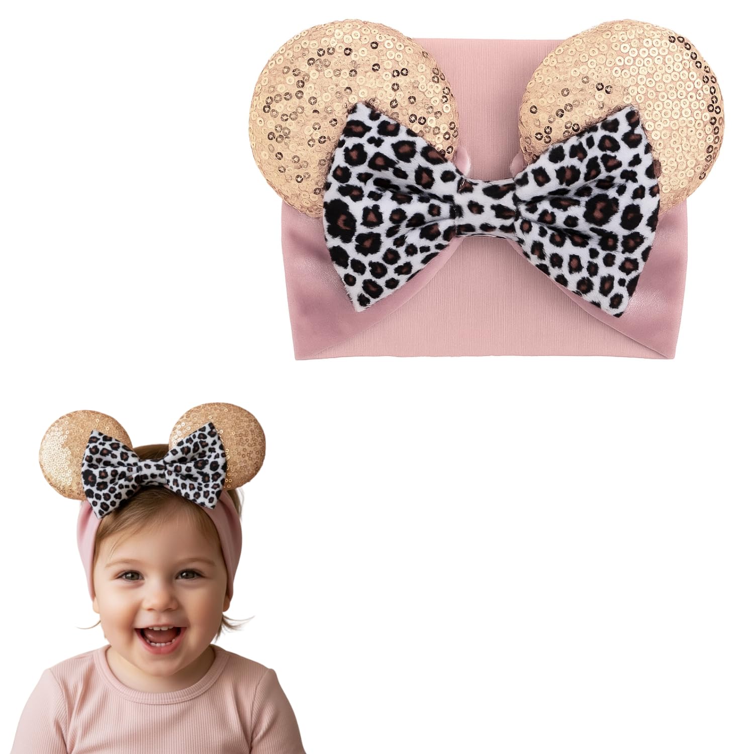 ANNA CREATIONS 1 Pc Christmas Baby Headband – Red Stretchy Turban with Sequin Snowflake Ears & Green Plaid Bow, Festive Holiday Headwrap for Infants and Toddlers, Perfect for Photos, Parties & Gifts (Multicolor-2)-image-48