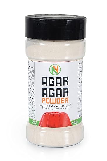 NatureVit Agar Agar Powder, 100g [Vegetarian Gelatin Alternative | Plant-Based Product | Perfect for Making Jelly]