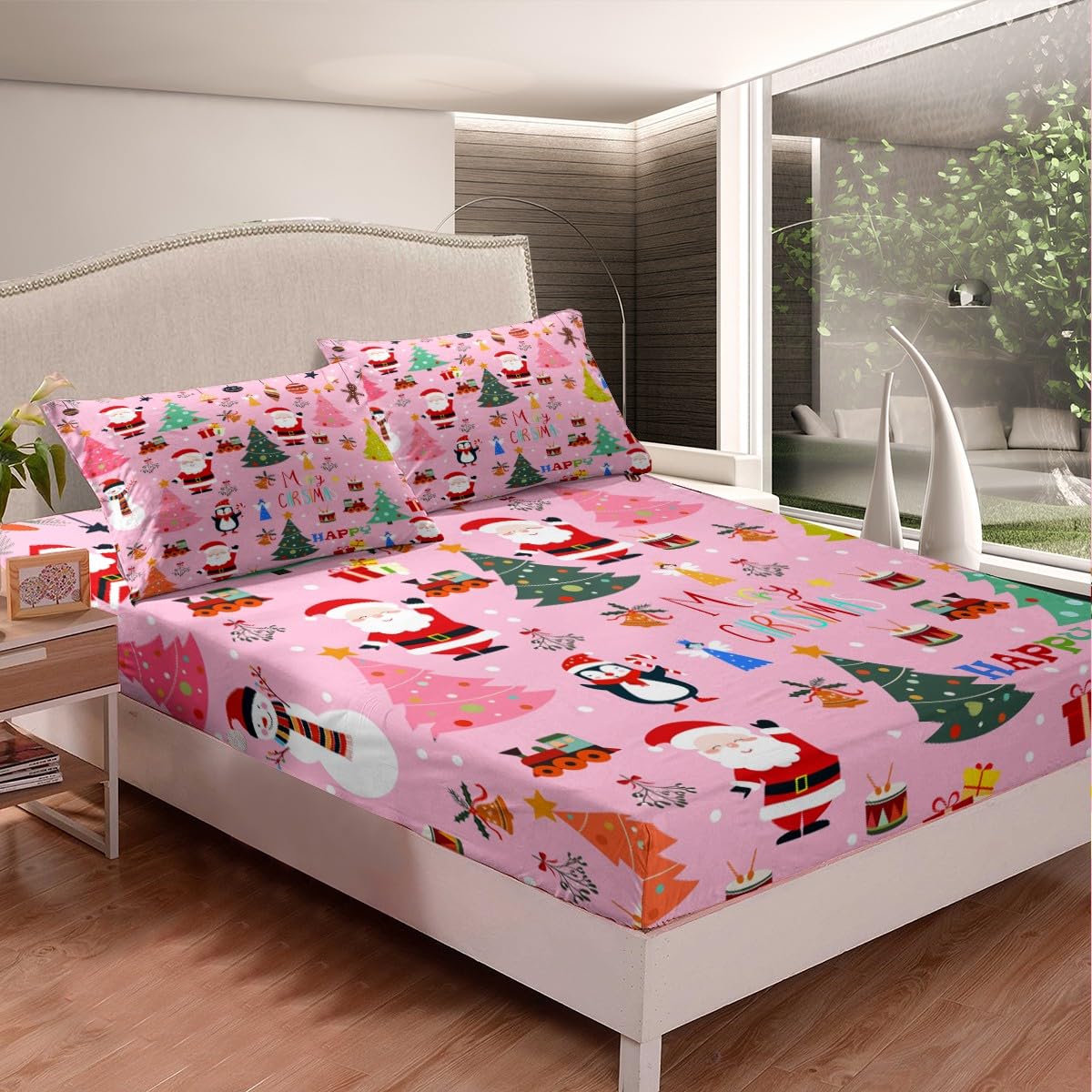 Christmas Girls Flannel Sheets Pink Flannel Christmas Sheets