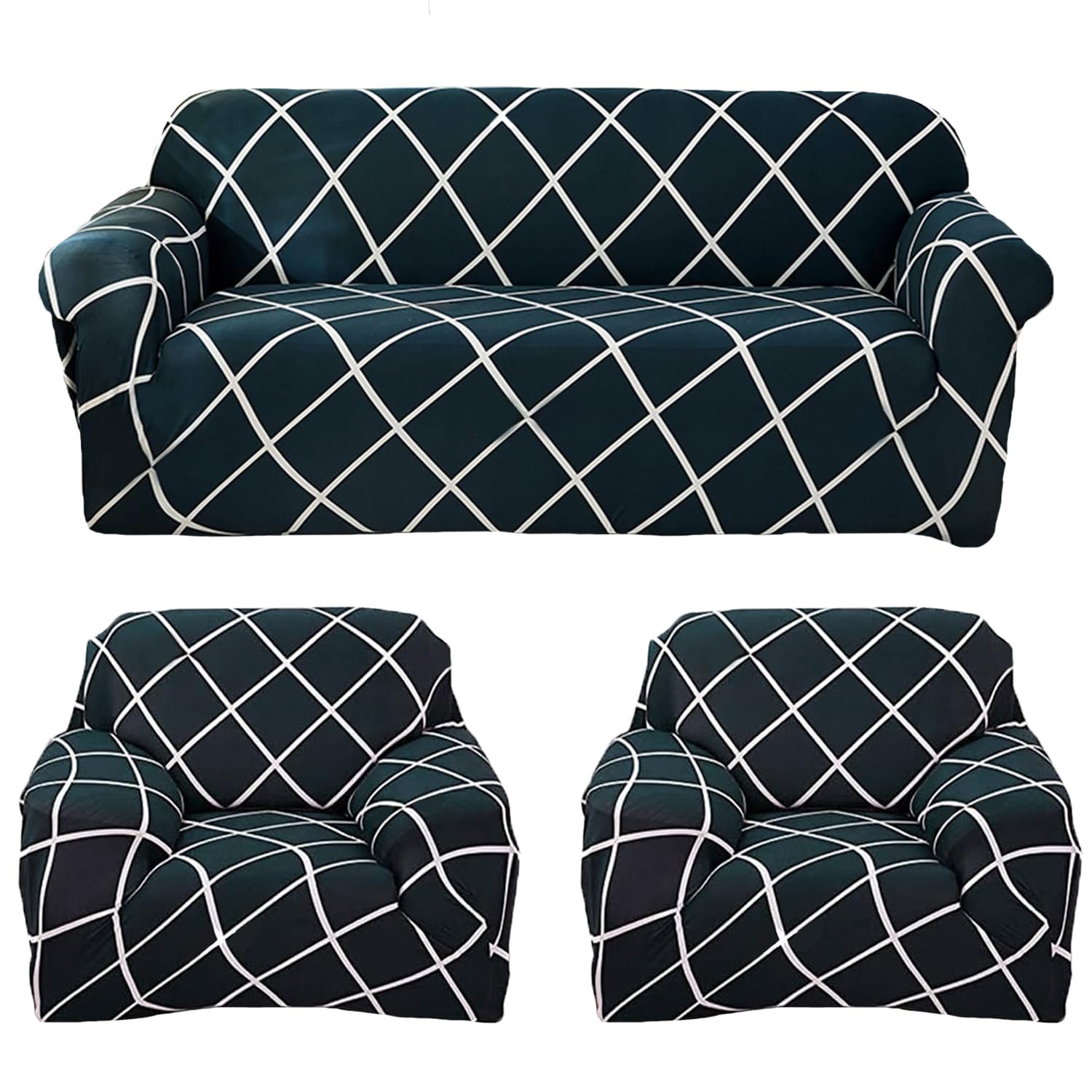 Gifts Island® Sofa Cover 3 Seater and 2 Seater Fully Covered Universal 5 Seater Sofa Cover Non-Slip Sticky Elastic Stretchable Sofa Set Slipcover Protector for (3+1+1 Seater), Peacock Grill (B0CSBNZ8D4) Amazon Price History, Amazon Price Tracker