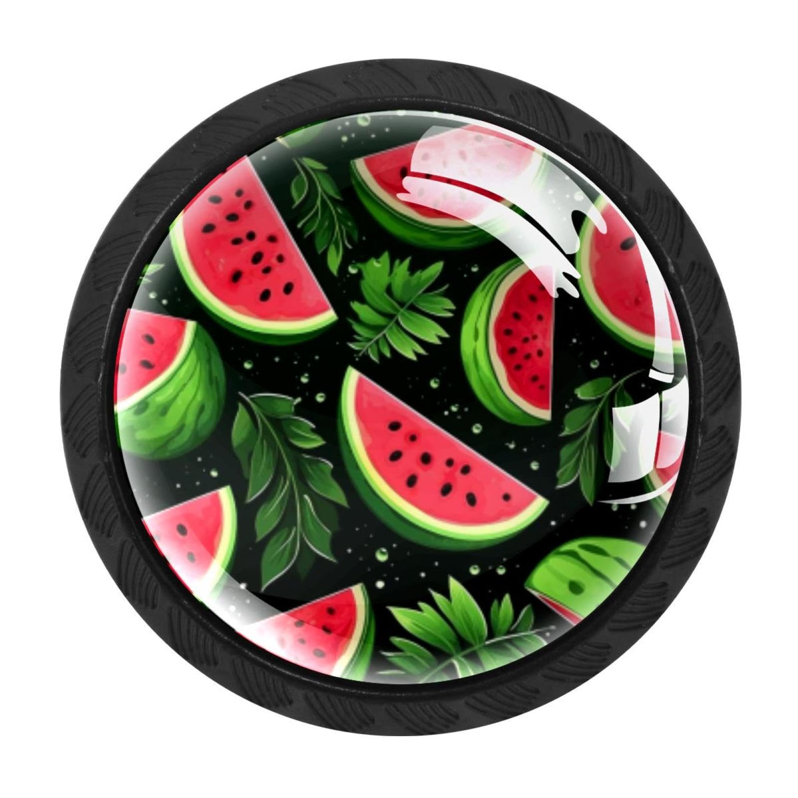 CHENZZZZ 4 Pack Watermelon Drawer Knobs Cabinet Knobs Crystal Glass Knobs Pulls Handles for Kitchen Cabinet Hardware Cupboard Door Dresser Wardrobe Home Decor