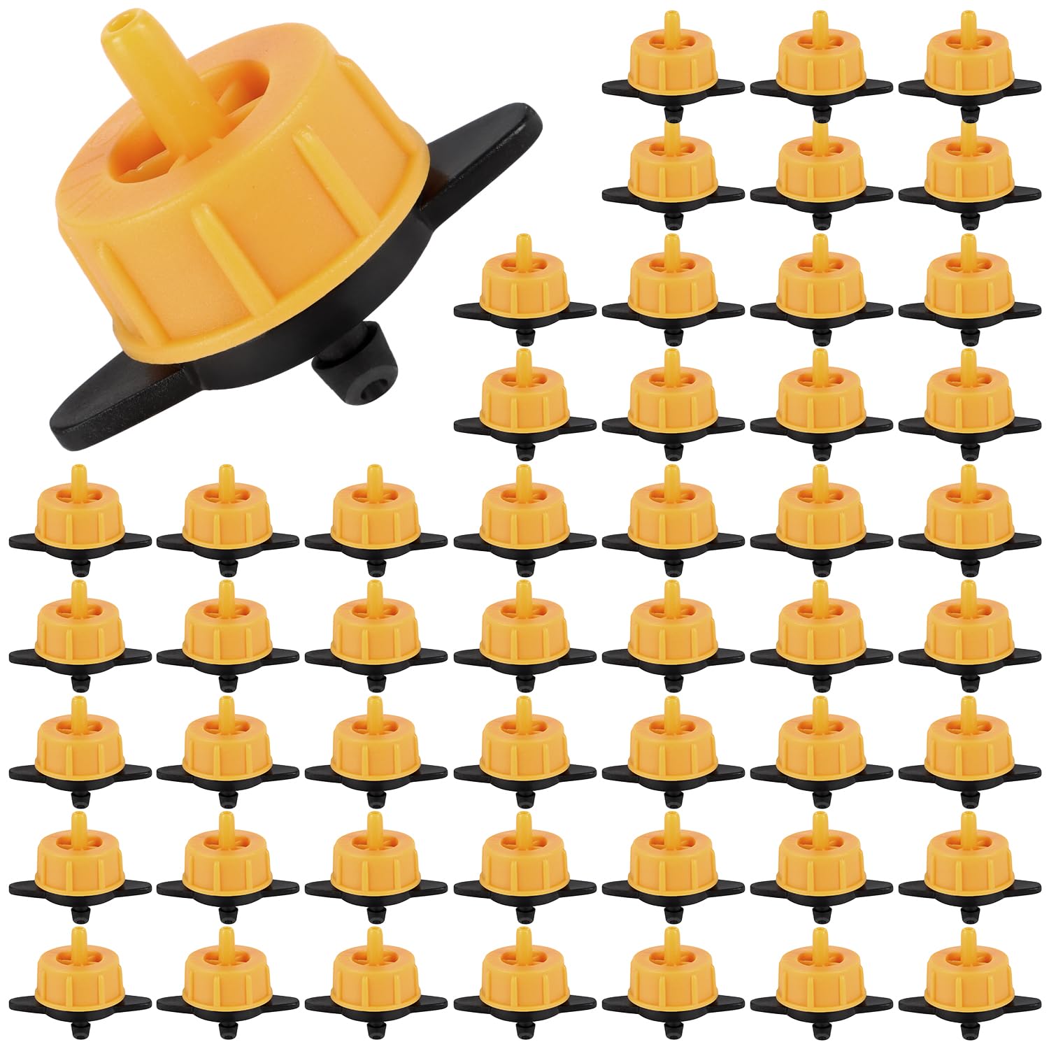 Copadri 50 Pack 2 Gallon Per Hour Pressure Compensating Drippers, Drip Irrigation 2 GPH Emitters for 1/4 Inch Drip Tubing Maintains Constant Water