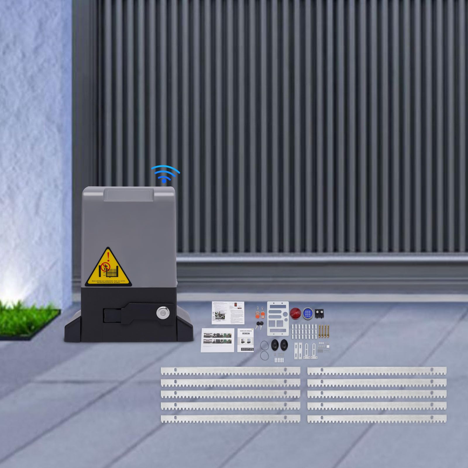 370-750w Schiebetorantrieb Garagentorantrieb Set Schiebetor Toröffner Torantrieb Garagentoröffner Sliding Gate Opener Elektrischer Toröfffner Werkzeugset (550W)