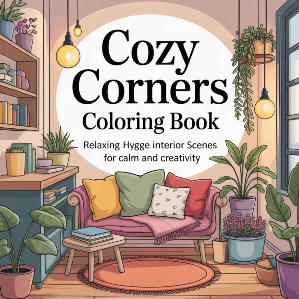 Cozy Corners Coloring Book for Adults and Teens: Relaxing Hygge Interior Scenes for Calm, Creativity, and Mindful Coloring: 45+ Adorable Home & ... Designs for Stress Relief and Relaxation