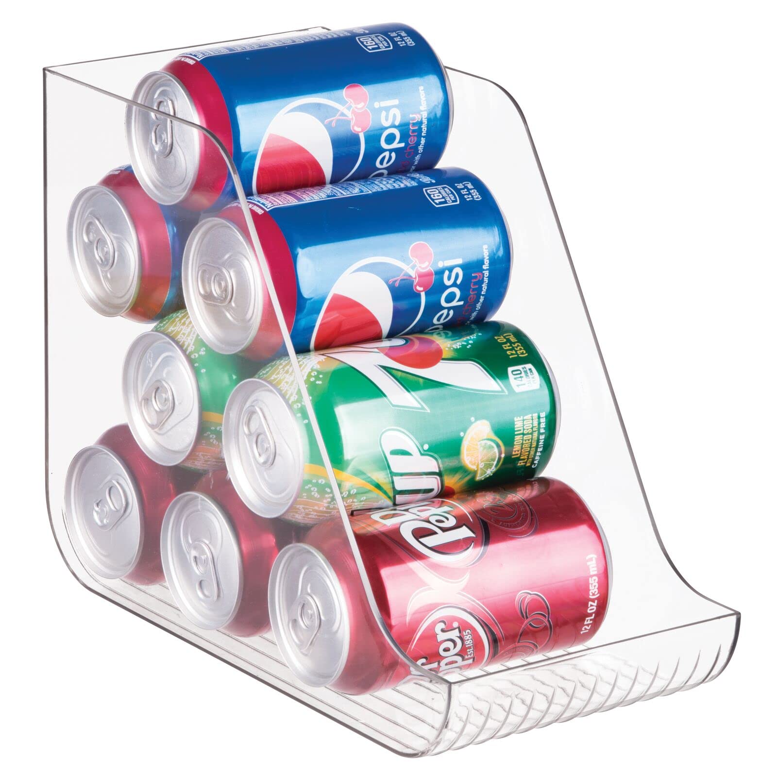 mDesign - Juego de dos organizadores de latas de comida para muebles de cocina, transparente