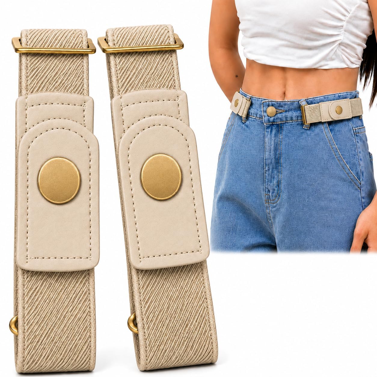 figurine 2Pcs No Buckle Belt for Men, Buckle Less Belt for Men with sturdy Hook Elastic Design, Easy Dressing Solution for Seniors and Limited Mobility, Two-Piece Adjustable Waistband Set-picture-52
