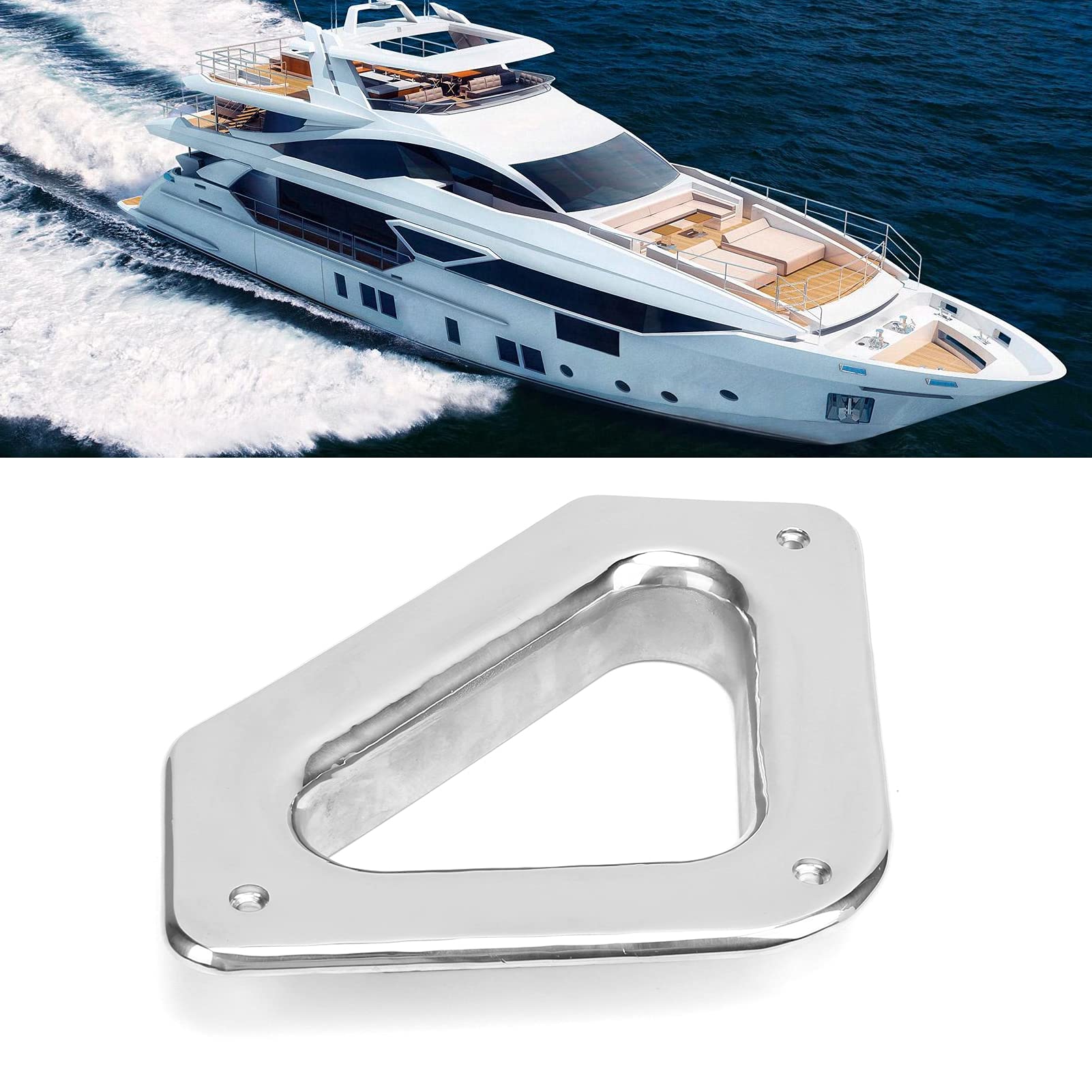Foro passacavo per Nave in Acciaio Inossidabile per Yacht, Accessorio Hardware Marino, Foro di ormeggio Triangolare con Copertura Lucida, passacavo in Acciaio Inossidabile