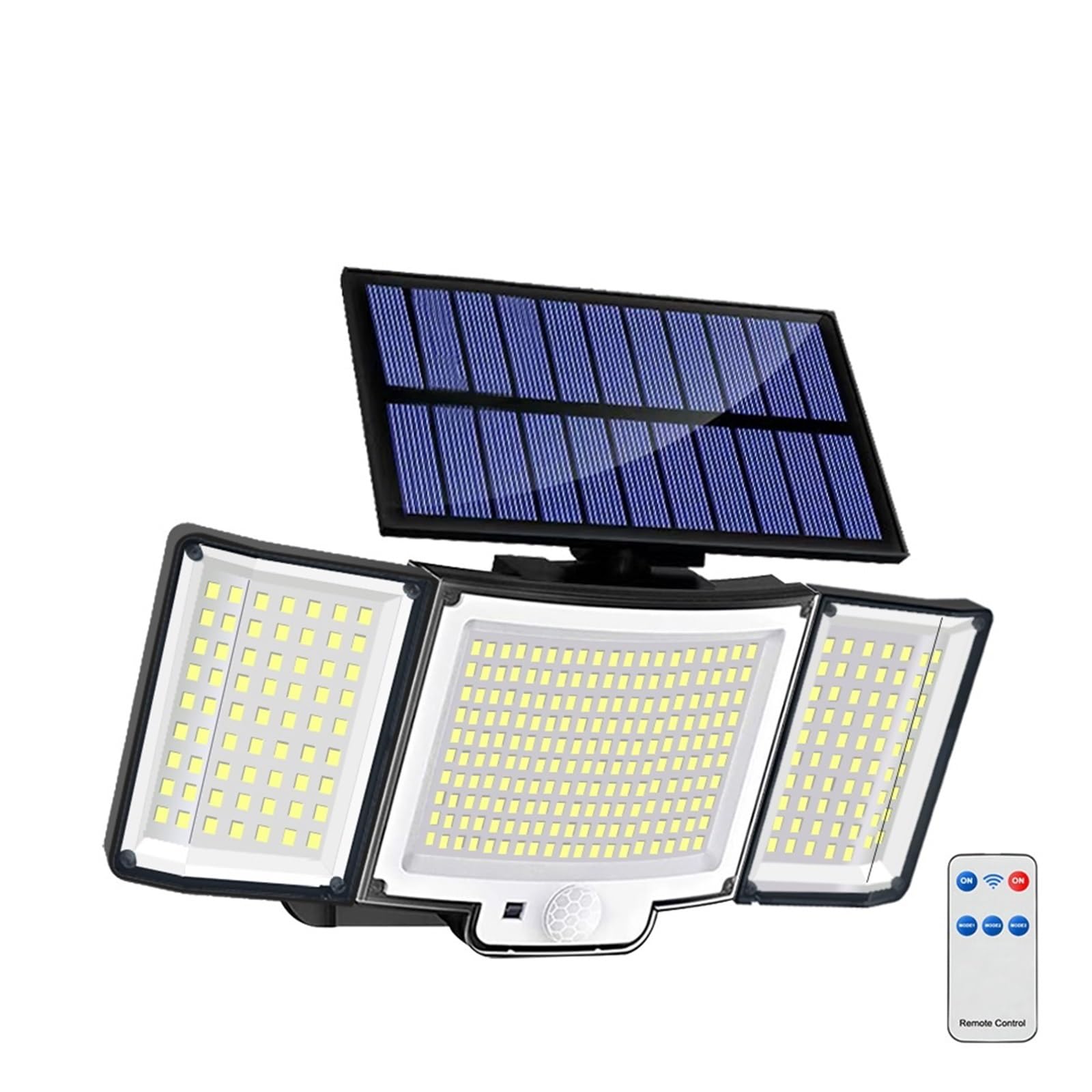 Solar Flood Light Solar Light Outdoor 328/348 LED Integrated Super Bright Motion Sensor Strong Power IP65 Waterproof 3 Working Modes Garden Wall for Garden Driveway Garage Patio(328LED-Integrated)