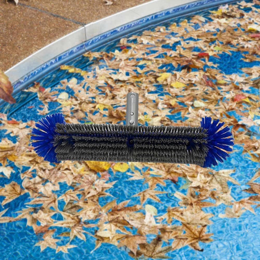 Schwimmbadbürstenkopf, Poolbürste mit Aluminiumgriff und Halbkugelförmiger Aluminiumrückseite, Schwimmbadbürste