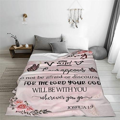 Miniatura 2 de AUIVTY Regalos de cumpleaños cristianos para mujeres, manta inspiradora rosa con versículo de la Biblia, regalos religiosos de Pascua para amigos,
