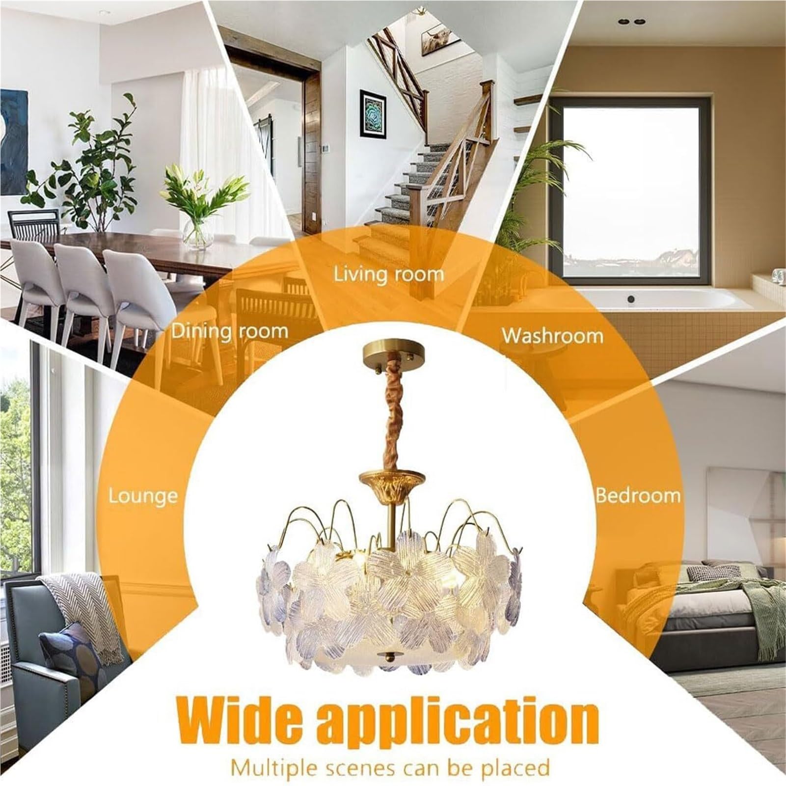Flower Luxury Purple Glass Pendant Lamp Chandelier Hanging Lighting Ceiling Fixture Elegant For Dining Room Living Hallway Bedroom