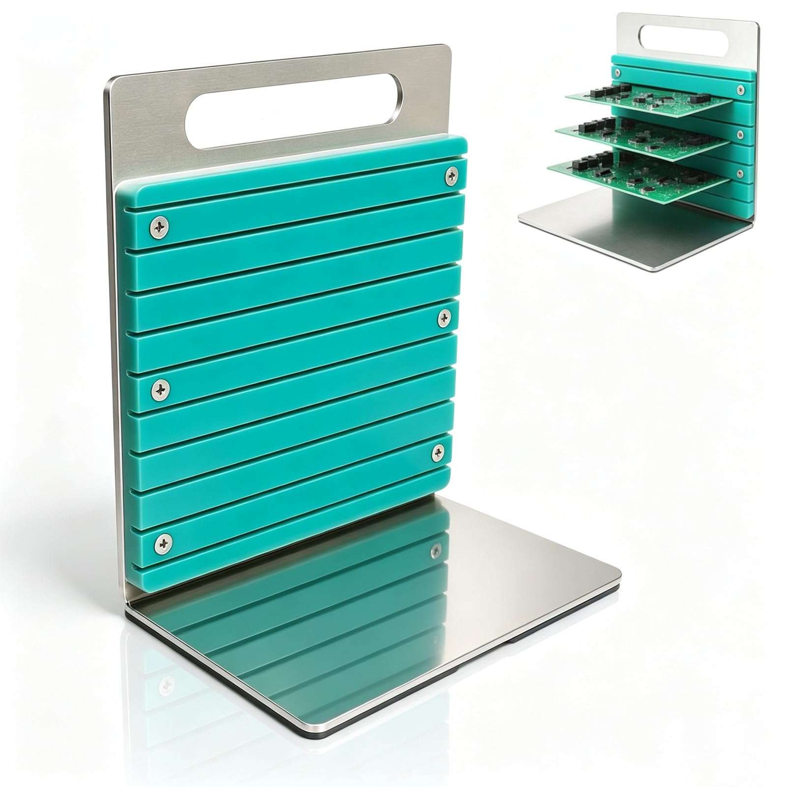 Supporto Per Rilavorazione Pcb Smt, Porta Circuiti Stampati Scanalati, Dispositivo Di Fissaggio Pcb In Alluminio, Stoccaggio Verticale Delle Schede, Ingresso Scanalato, Stoccaggio Multistrato,