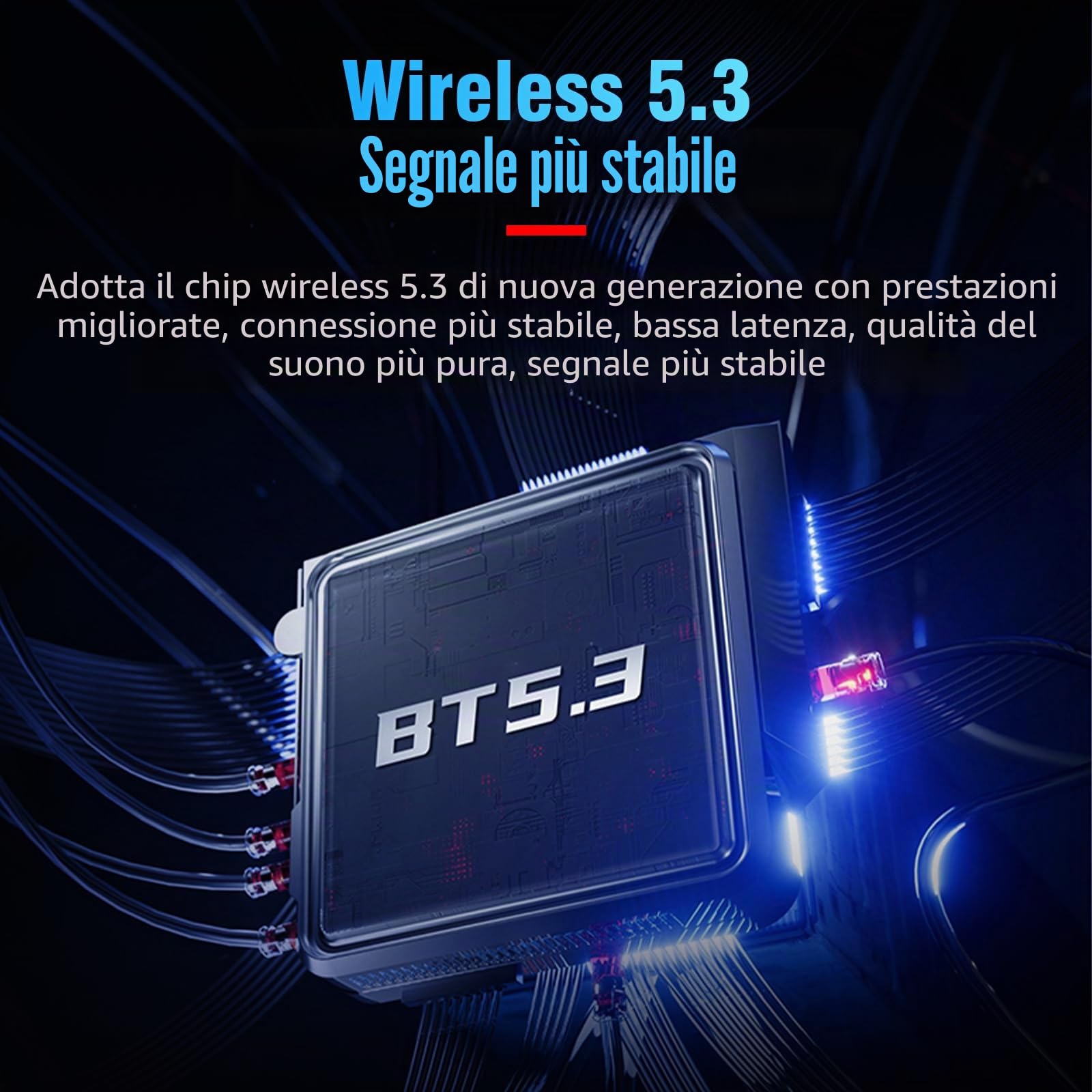 Casco Moto Auricolare,VR2 Casco Moto Bluetooth Auricolare per Singola, IPX6 Impermeabile,Modalità luce RGB,5.3 Cuffie Bluetooth per Moto,Auricolari Moto per Vivavoce AI Voice Control,Controllo Musica