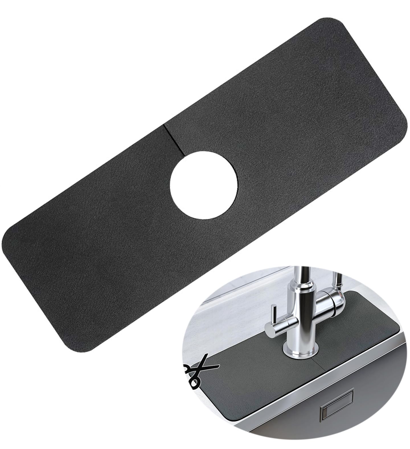 Kitchen Sink Splash Guard Faucet Mat, Super Absorbent Fast Drying Mat Sink Gadgets -Splash Guard Behind Faucet Drip Catcher for Kitchen, Bathroom,Sink Mat, Dish Drying Mat, Bathroom