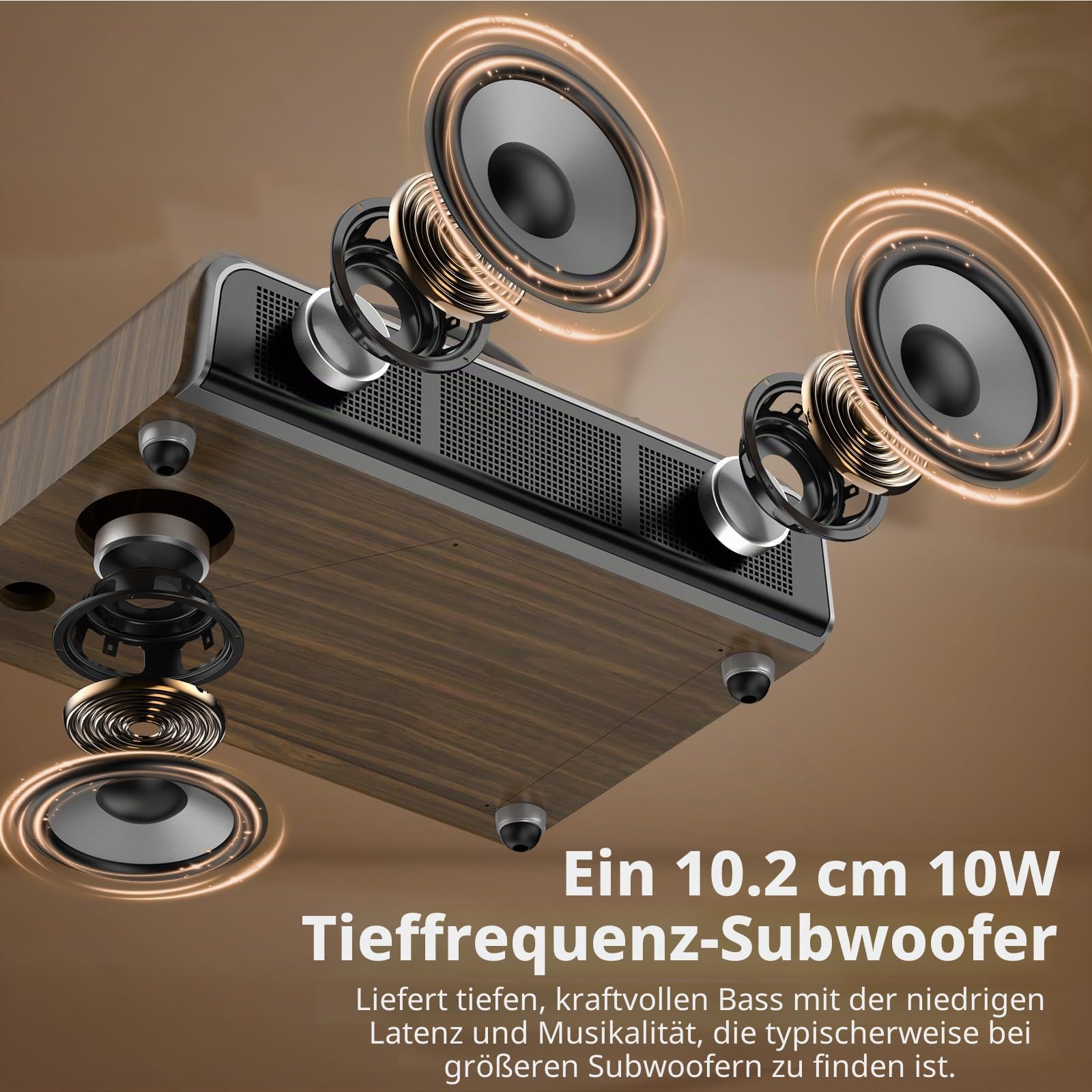 Plattenspieler High-Fidelity-Plattenspieler mit 2.1-K-Soundsystem, eingebauter Subwoofer für verbesserten Bass, Vinyl-Schallplattenspieler mit Magnetkartusche BT5.3-Wiedergabe