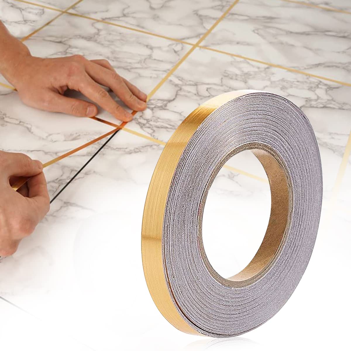 Supvox® 50 Meters Golden Tile Gap Tape, Home Floor Waterproof Tape PVC