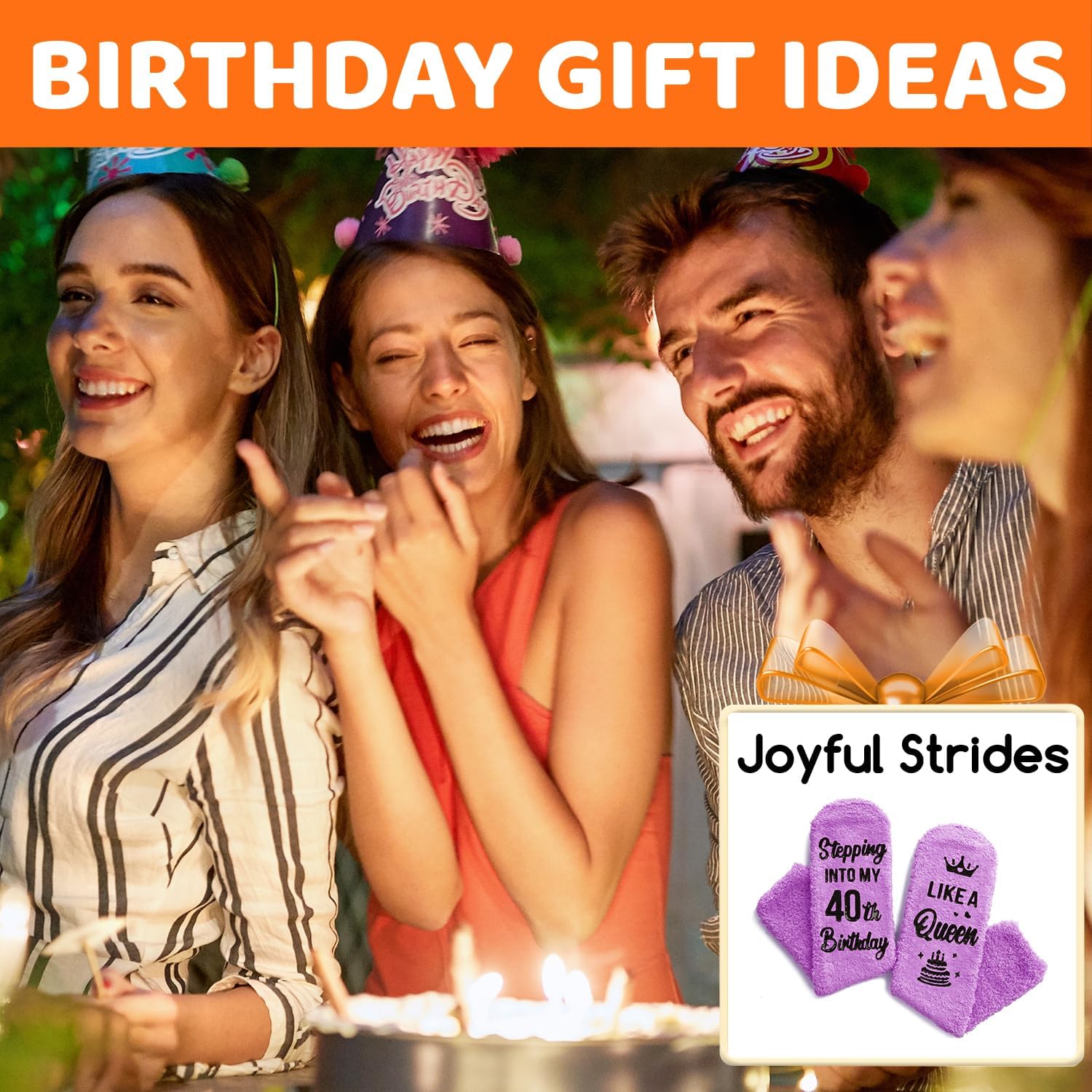 HAPPYPOP Birthday Gifts Socks for Women - 40 60 70 Birthday Gifts Socks in Purple - Image 3