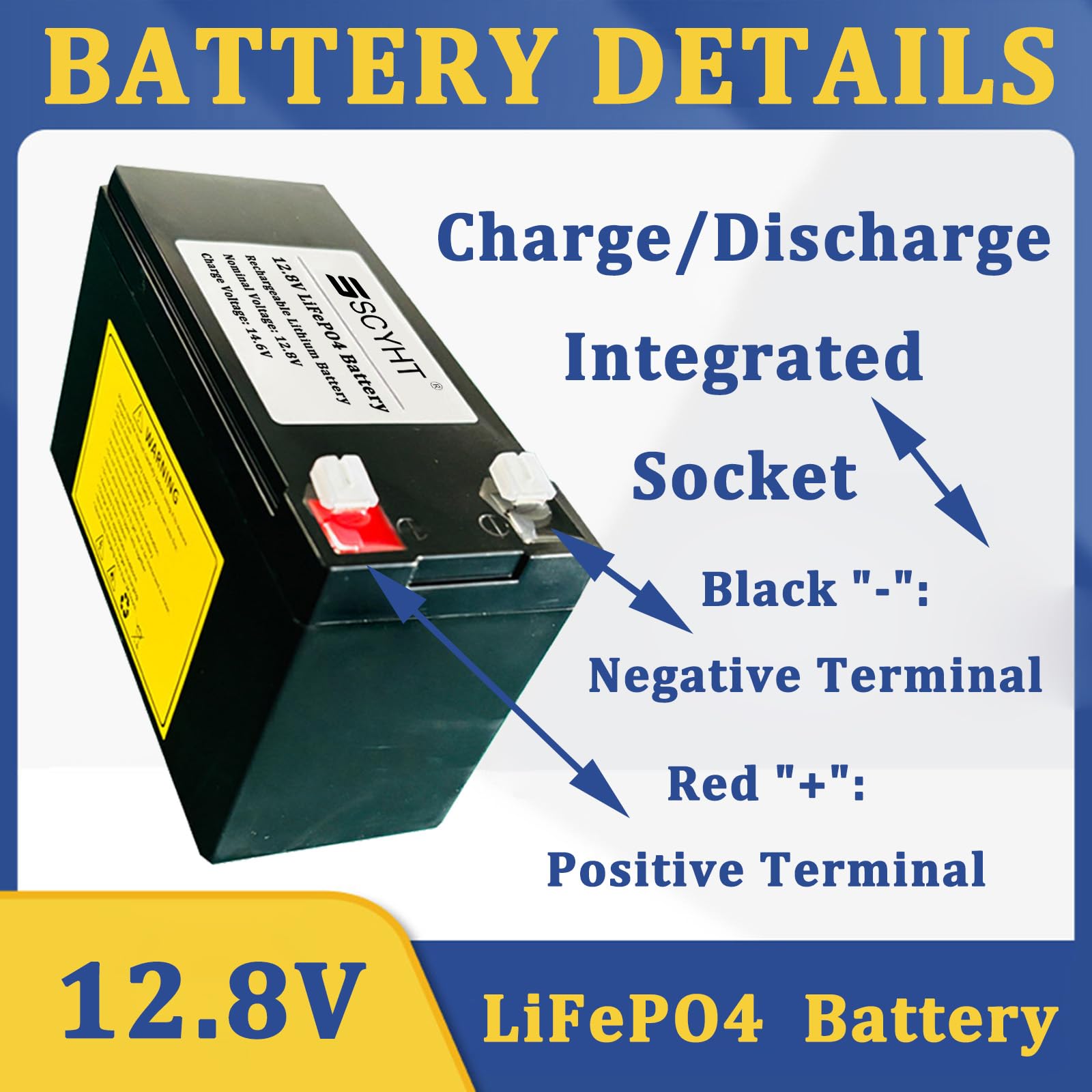 Akumulator LiFePO4 12,8 V 6 Ah 8 Ah 12 Ah Akumulator litowy 12,8 V Akumulatory zamienne do elektrycznych samochodzików zabawkowych z silnikami 50 W - 155 W,12.8v12ah 1pack