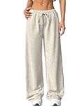 Women's Low Rise Loose Sweatpants Y2k Elastic Waist Wide Leg Lounge Sweat Pants