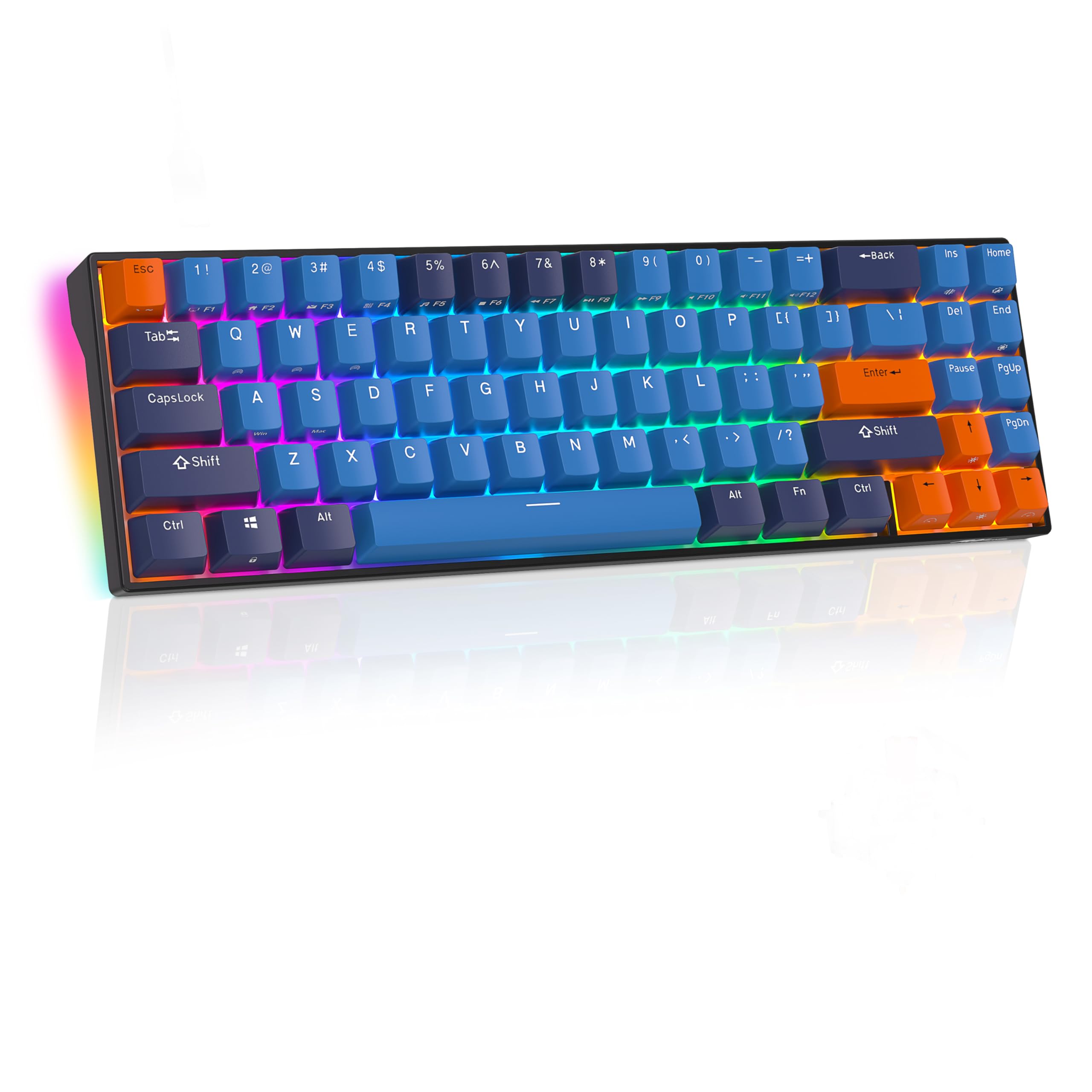 RK ROYAL KLUDGE 70% Mechanical Keyboard - RK71 Wireless Gaming Keyboard with Hot-Swappable Brown Switches, Double-Shot Creamy Keycaps, RGB Backlit, and Triple-Mode Connectivity