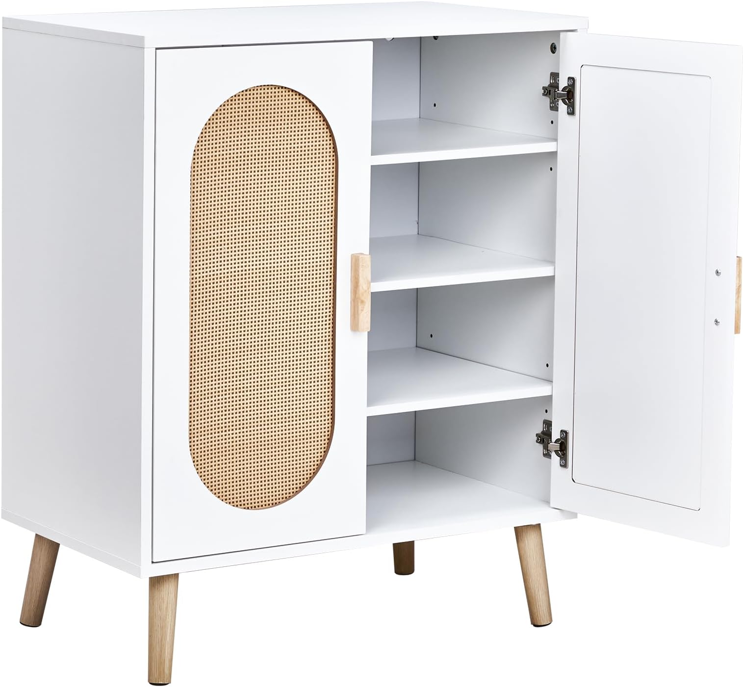 Shoe Cabinets with Doors Entryway,Freestanding Shoe Cabinet with 2 Doors& Adjustable Shelves, Wooden Shoe Organizer for Entryway, Hallway, White