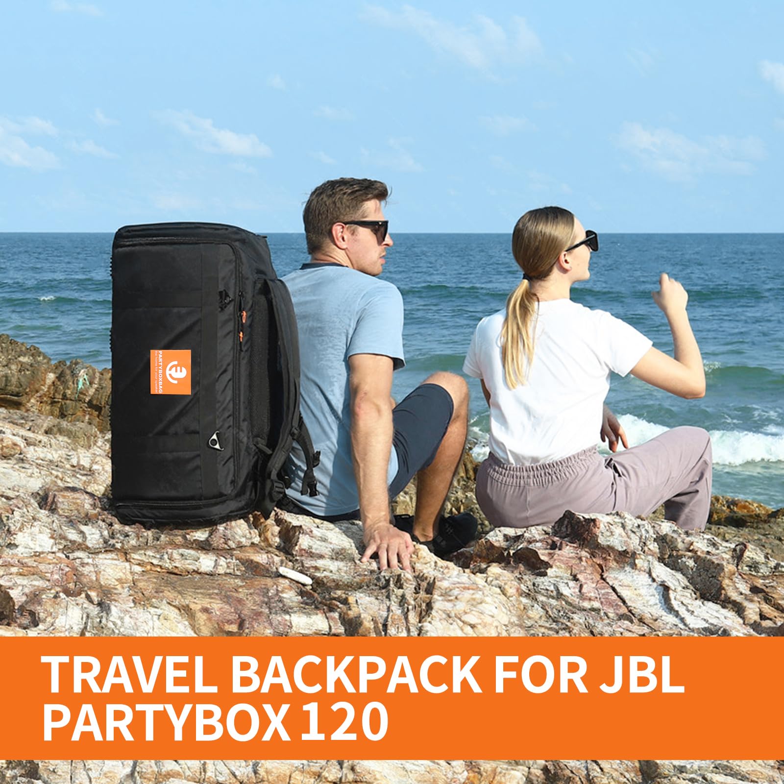 Torba do przechowywania przenośny plecak podróżny do JBL PARTYBOX 120 głośnik Bluetooth pokrowiec ochronny obudowa obudowa skórka rękaw torba na ramię, Czarny, Kompaktowe