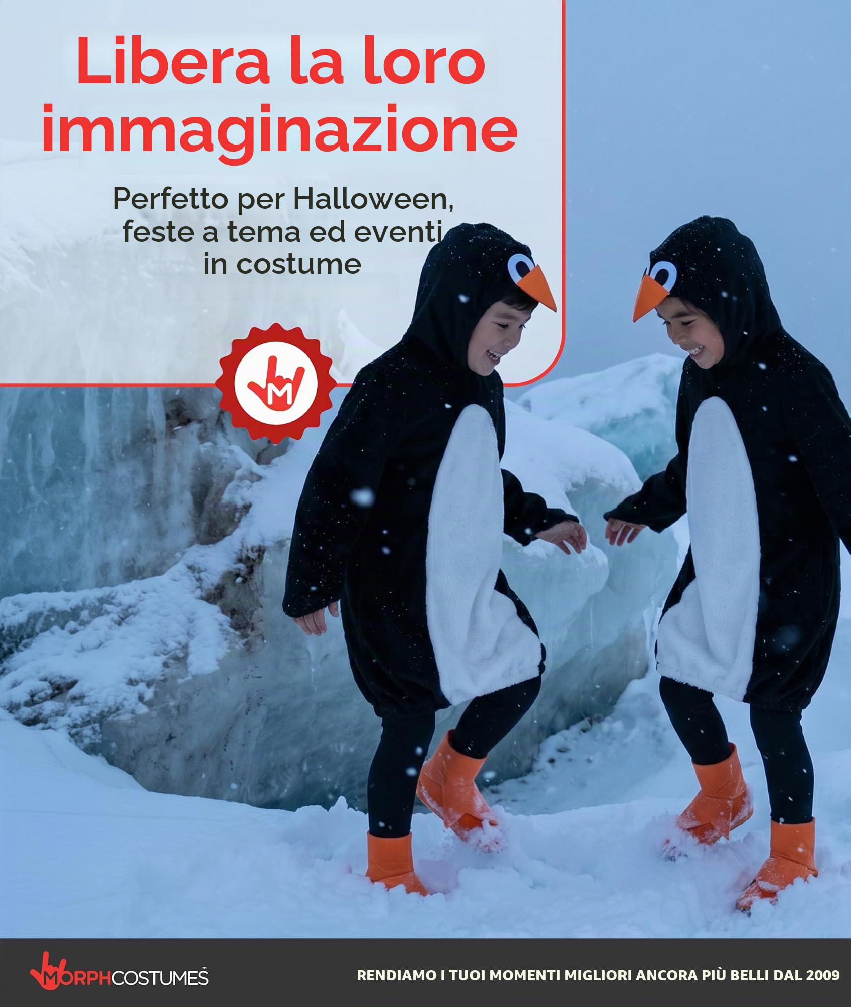 Fun Shack Costume Pinguino Bambini, Tuta Pinguino Halloween Bambini | Tuta Intera & Copriscarpe da Pinguino, Design Bianco e Nero, Perfetto per Halloween, Ideale per il Gioco di Ruolo